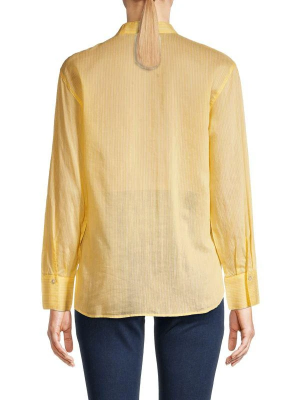 商品Vince|Pinstripe Silk Blend Button Down Shirt,价格¥1186,第2张图片详细描述