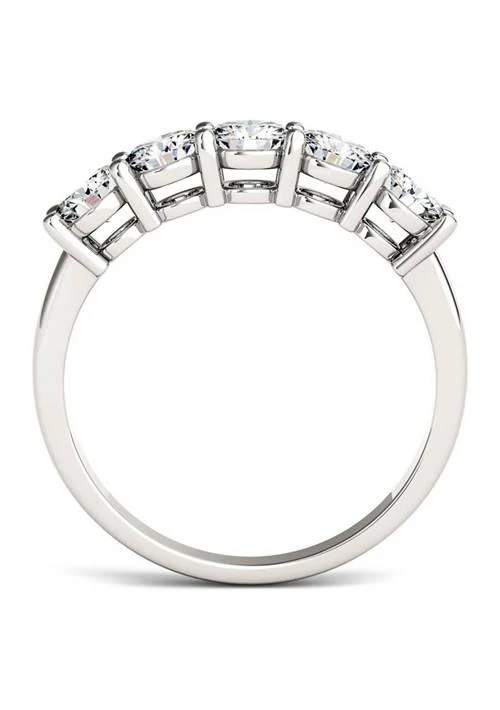 商品Charles & Colvard|Colvard 1.15 Ct. T.w. Moissanite Five Stone Band In 14K White Gold,价格¥5947,第3张图片详细描述