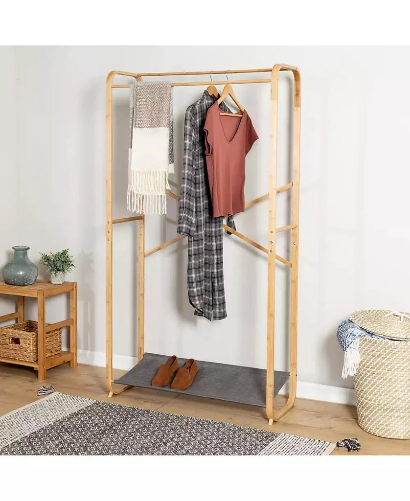 商品Honey Can Do|Bamboo & Canvas Garment Rack,价格¥530,第1张图片