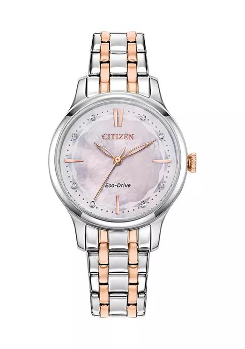 Citizen Eco-Drive Women's Two-tone Stainless Steel Bracelet Watch商品第1张图片规格展示