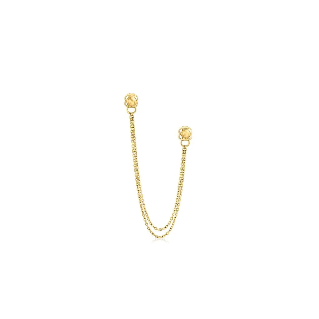 商品Ross-Simons|Ross-Simons 14kt Yellow Gold Double-Piercing Chain Single Earring,价格¥1020,第1张图片