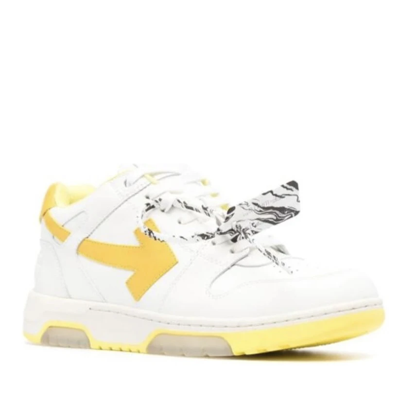 Out Of Office Sneakers 潮流百搭休闲板鞋 白黄色 OMIA189R21LEA001-0118 商品