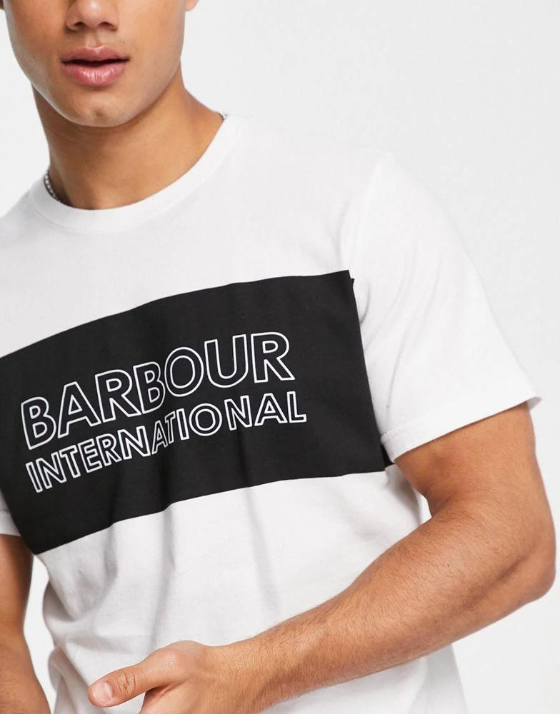 商品Barbour|Barbour International panel logo t-shirt in white,价格¥221,第4张图片详细描述