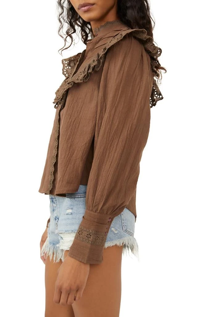 商品Free People|Hit the Road Ruffle Yoke Cotton Blouse,价格¥492,第3张图片详细描述