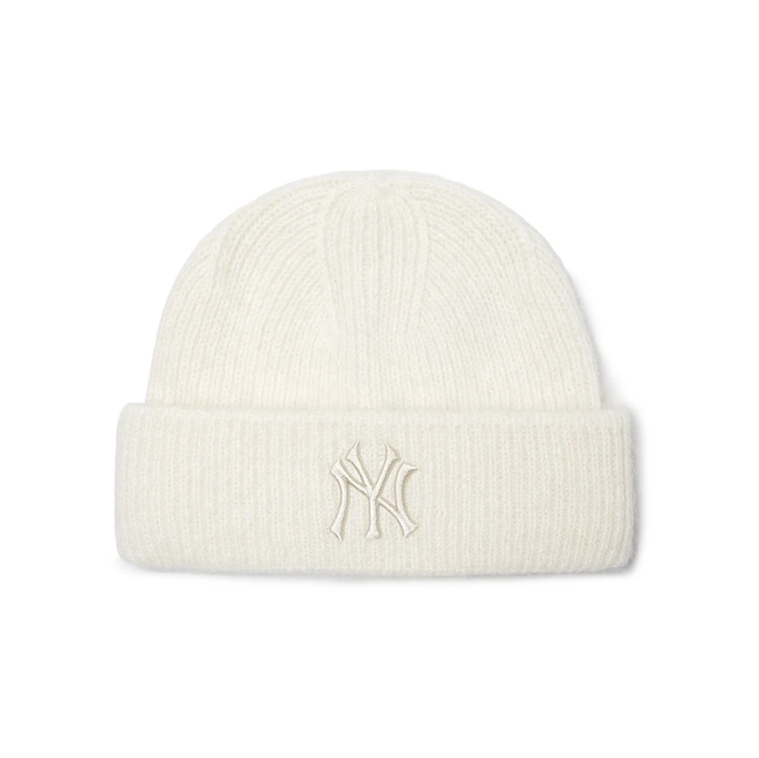 商品MLB|【享贝家】（国内现货-LY）MLB 纽约洋基队 时尚休闲螺纹针织 绒线帽 男女同款 白色 3ABNMF226-50CRS,价格¥323,第1张图片
