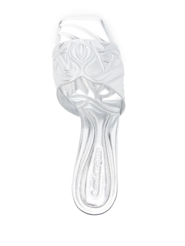 商品Alexander McQueen|ALEXANDER MCQUEEN - Metallic Leather Heel Sandals,价格¥6727,第3张图片详细描述