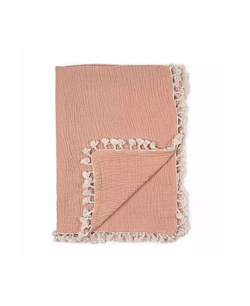 商品Crane Baby|Baby Girls 6 Layer Muslin Tassel Blanket,价格¥225,第1张图片