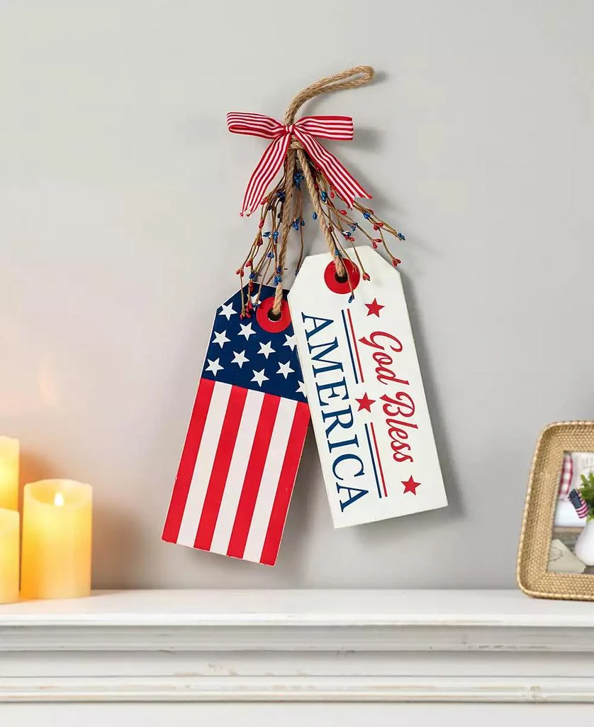 商品Glitzhome|Wooden Patriotic or Americana Doorknob Hanging Decor, 19.5",价格¥147,第3张图片详细描述