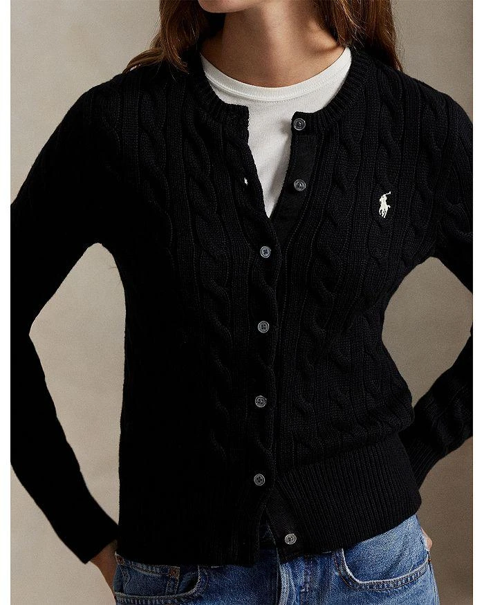 商品Ralph Lauren|Cable Knit Cotton Crewneck Cardigan Sweater,价格¥1671,第4张图片详细描述