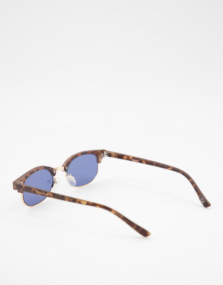 ASOS DESIGN mini retro sunglasses with tortoiseshell detail and smoke lens商品第4张图片规格展示