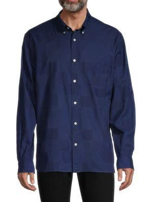 商品Brooks Brothers|Red Fleece Geometric-Pattern Chambray Shirt,价格¥240,第1张图片