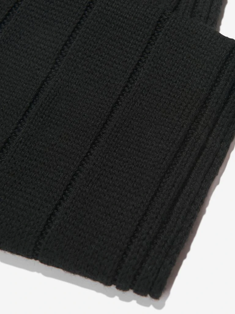 商品Moncler|Moncler Black Boys Wool Knitted Logo Scarf,价格¥1265,第2张图片详细描述