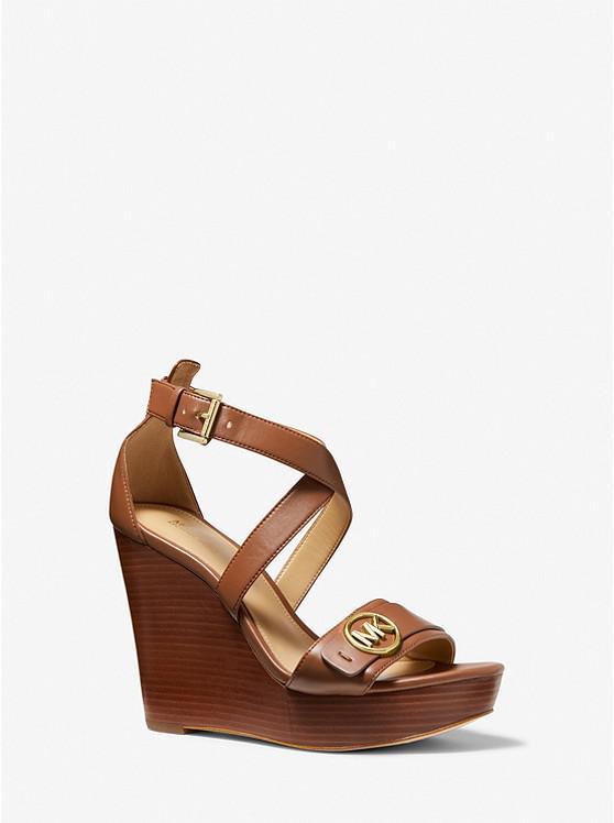 商品Michael Kors|Carmen Faux Leather Wedge Sandal,价格¥662,第1张图片