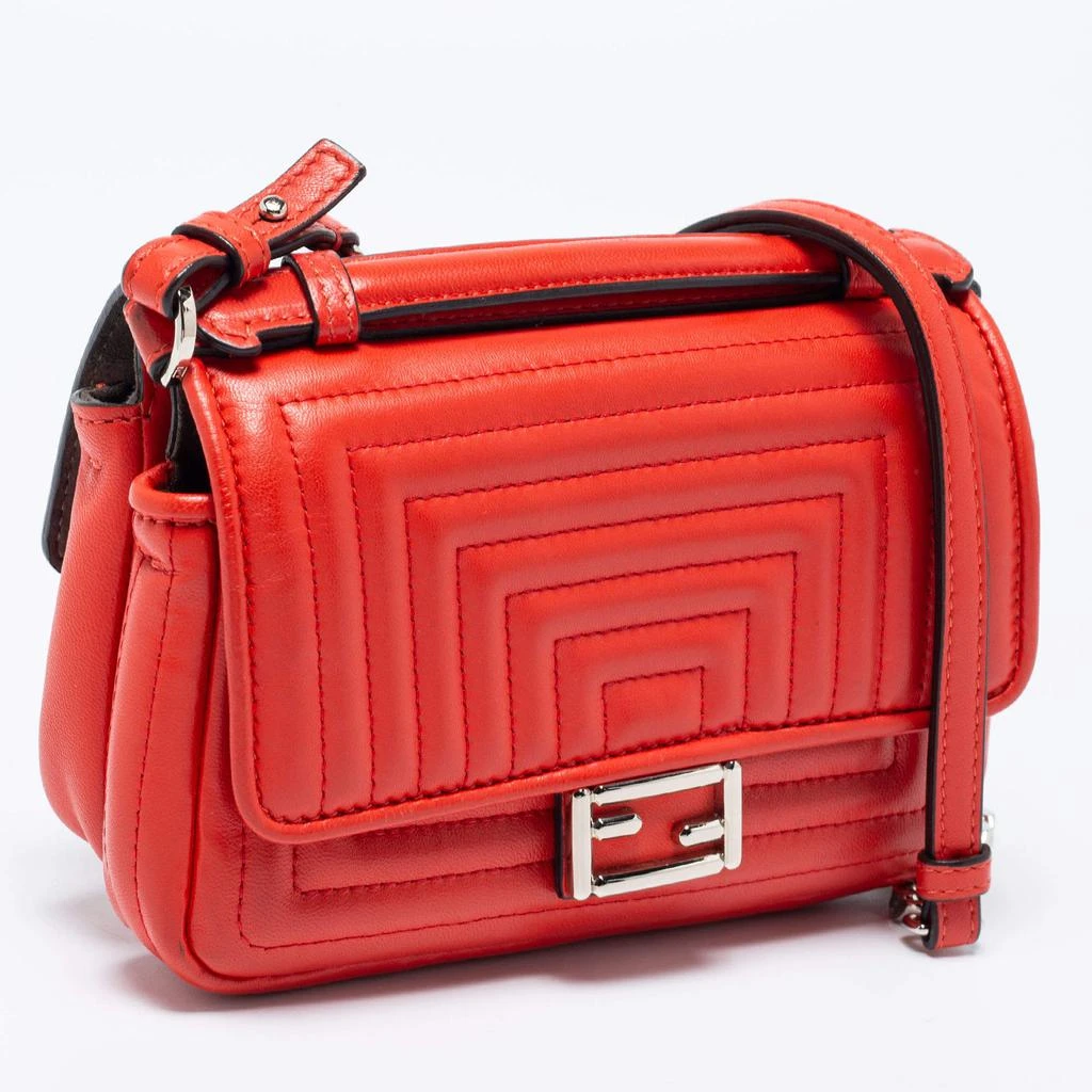 商品[二手商品] Fendi|Fendi Red Lipstick Quilted Leather Micro Double Baguette Bag,价格¥4019,第3张图片详细描述