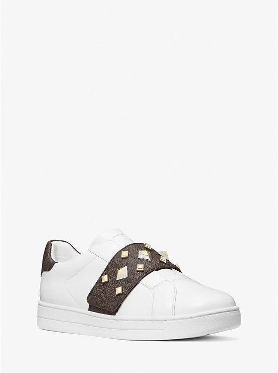 商品Michael Kors|Kenna Leather and Studded Logo Sneaker,价格¥669,第1张图片