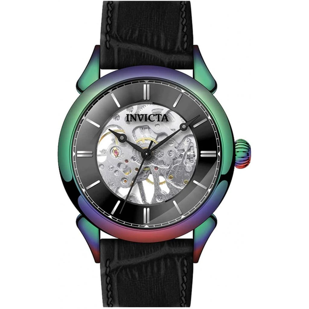 商品Invicta|Invicta Men's Mechanical Watch - Vintage Iridescent Case Black Leather Strap | 38171,价格¥461,第1张图片
