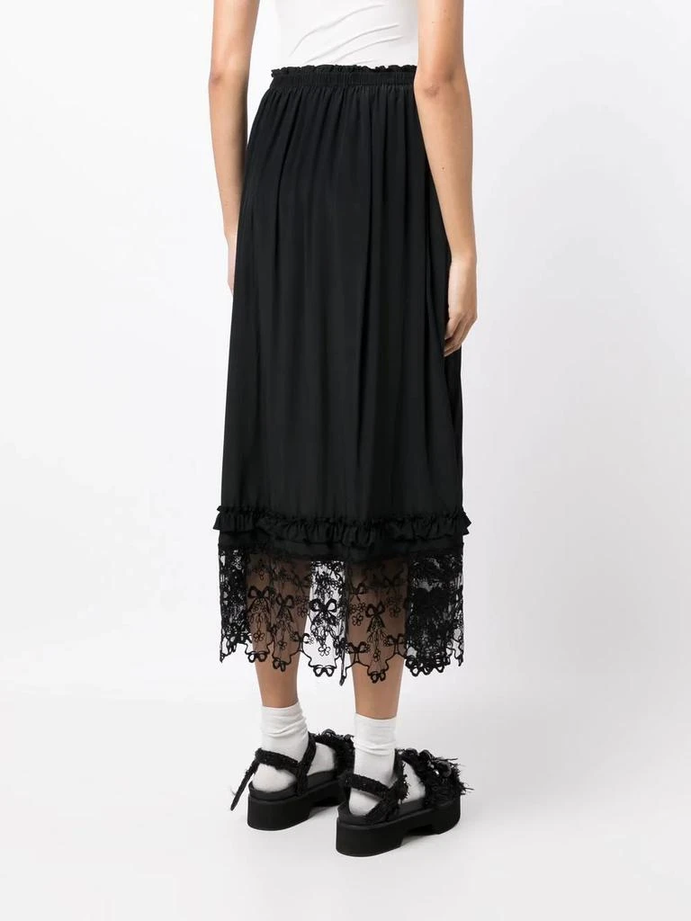 商品Simone Rocha|SIMONE ROCHA WOMEN ELASTICATED MAXI SKIRT W/ LACE TRIM,价格¥2371,第2张图片详细描述