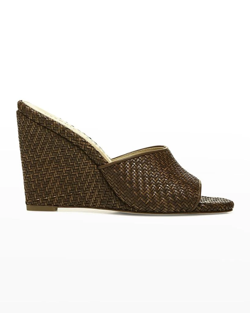 商品VERONICA BEARD|Dali Woven Leather Wedge Sandals,价格¥2711,第1张图片