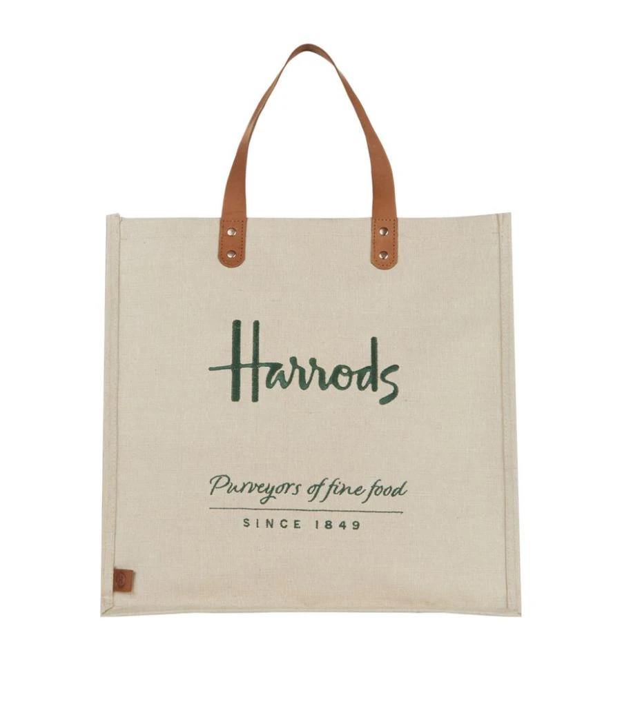 商品Harrods|Embroidered Jute Grocery Shopper Bag,价格¥196,第1张图片