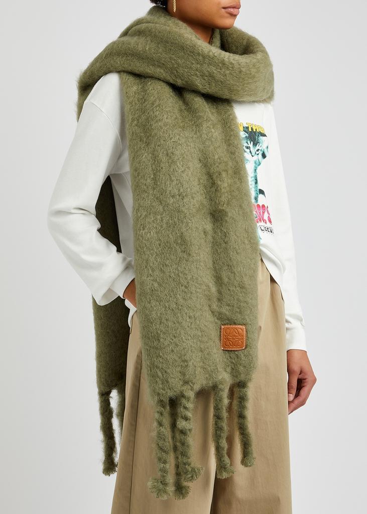 商品Loewe|Grey mohair-blend scarf,价格¥3721,第4张图片详细描述