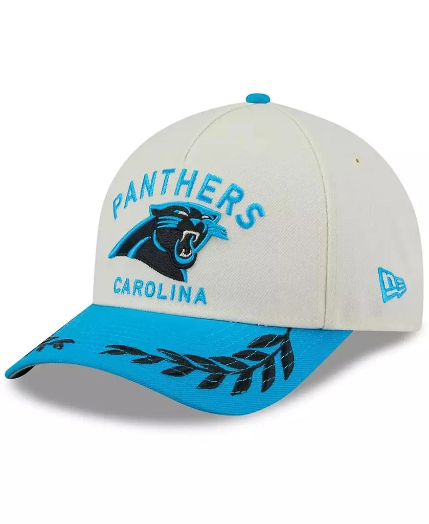 商品New Era|Men's Cream/Blue Carolina Panthers 2025 NFL Draft 9FORTY A-Frame M-Crown Adjustable Hat,价格¥268,第1张图片