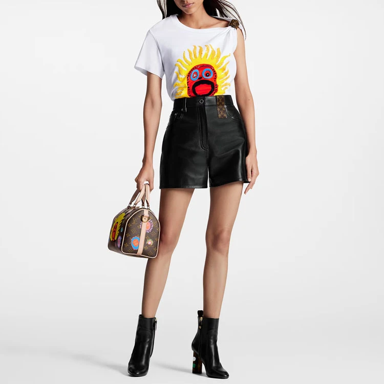 商品[国内直发] Louis Vuitton|/路易威登 x Yayoi Kusama 草间弥生 联名款 SS23 太阳徽章套头搭扣短袖T恤 女款 白色,价格¥5336,第3张图片详细描述