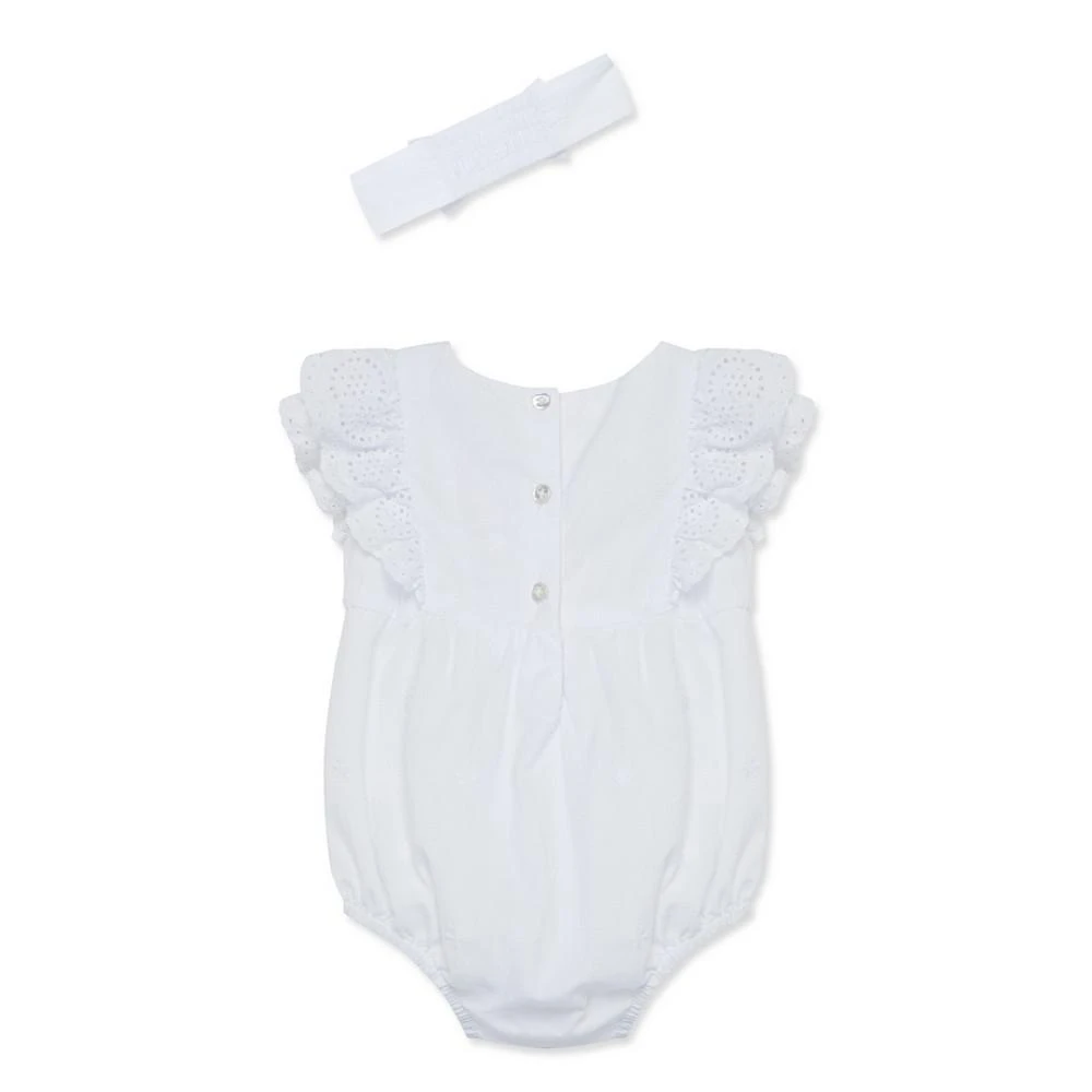 商品Little Me|Baby Girls White Eyelet Bubble with Headband,价格¥81,第2张图片详细描述