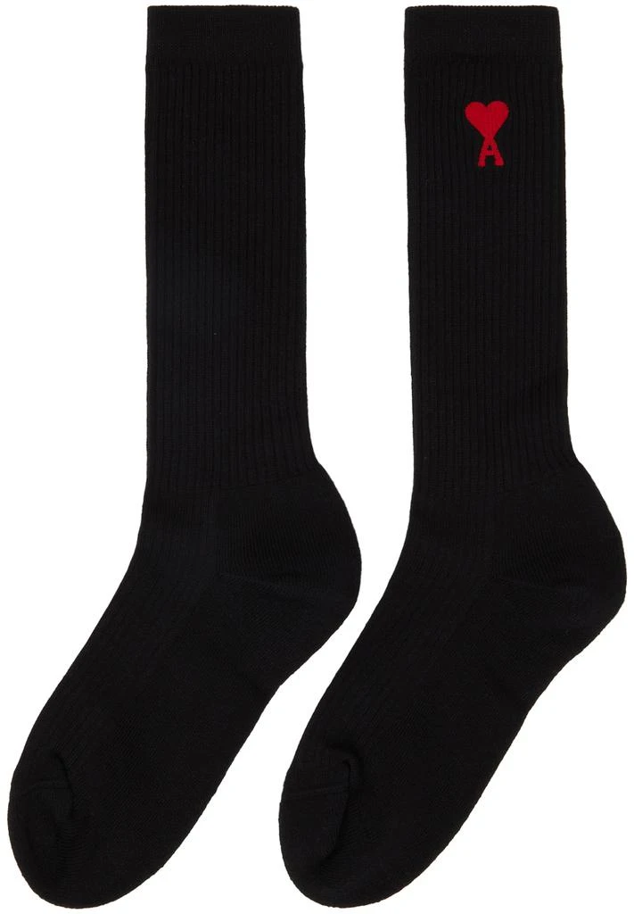商品AMI|Black Ami de Cœur Socks,价格¥341,第2张图片详细描述