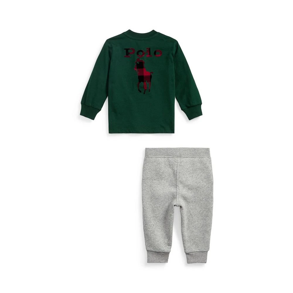 商品Ralph Lauren|Baby Boys Polo Pony Jersey Shirt and Fleece Pants, 2 Piece Set,价格¥363,第2张图片详细描述