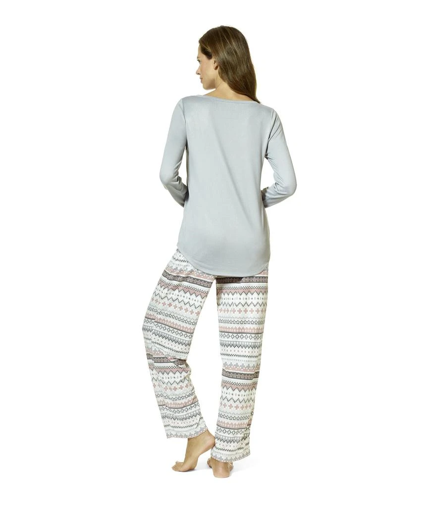 商品Hue|Feline Fair Isle Brushed Loose Knit Pajama Set,价格¥395,第2张图片详细描述