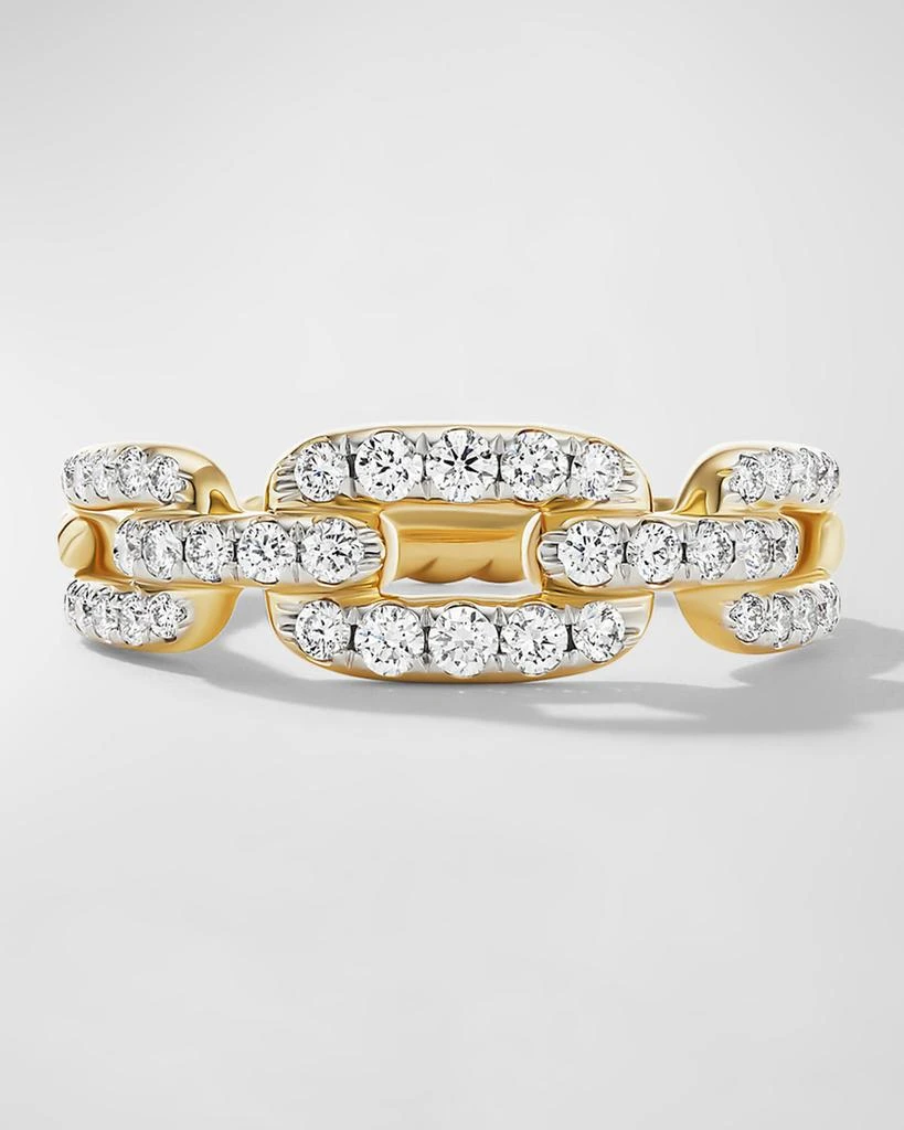 商品David Yurman|Stax Chain Link Ring with Diamonds in 18K Gold, 7mm, Size 6,价格¥19523,第4张图片详细描述
