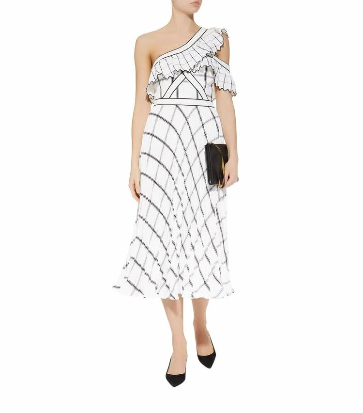 商品Self Portrait|Check Frill Midi Dress,价格¥3447,第5张图片详细描述