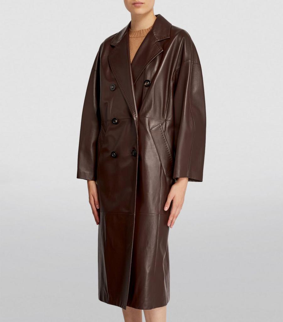 商品Max Mara|Leather Trench Coat,价格¥32030,第5张图片详细描述