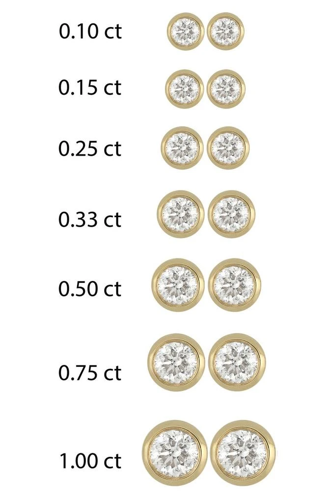 商品Bony Levy|14K Gold Single Bezel Set Diamond Stud Earring - 0.50 ctw,价格¥5665,第3张图片详细描述