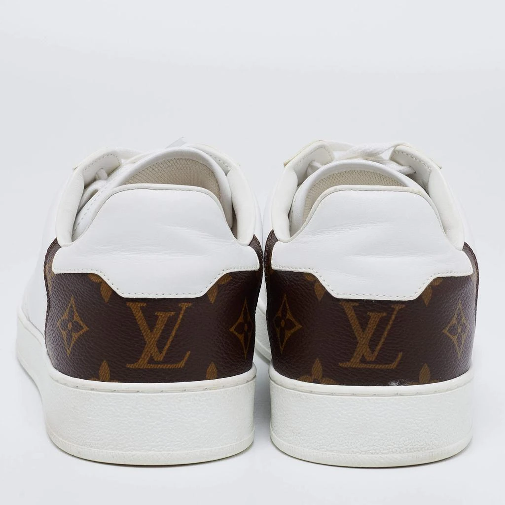 商品[二手商品] Louis Vuitton|Louis Vuitton White/Brown Leather and Monogram Canvas Rivoli Low-Top Sneakers Size 41.5,价格¥3813,第5张图片详细描述