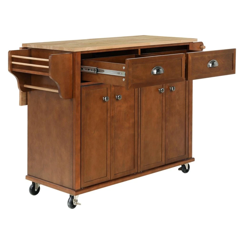 商品Simplie Fun|Cambridge Natural Wood Top Kitchen Island,价格¥3967,第4张图片详细描述