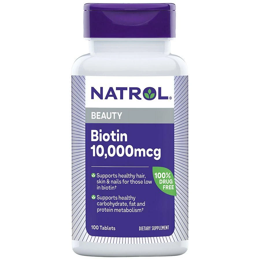 商品Natrol|Biotin Maximum Strength 10,000 mcg Dietary Supplement Tablets,价格¥101,第1张图片