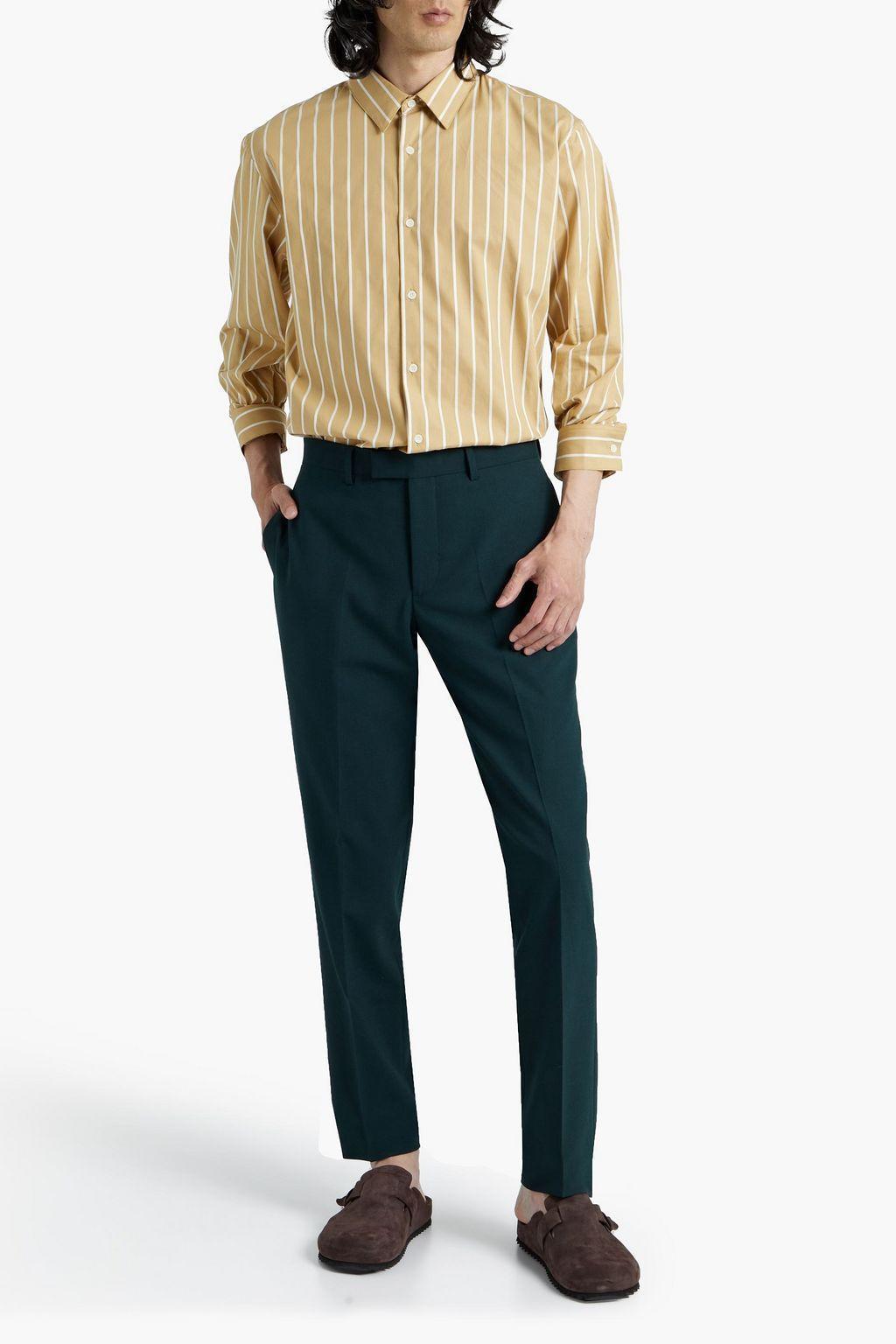 商品Sandro|Striped cotton-poplin shirt,价格¥826,第4张图片详细描述