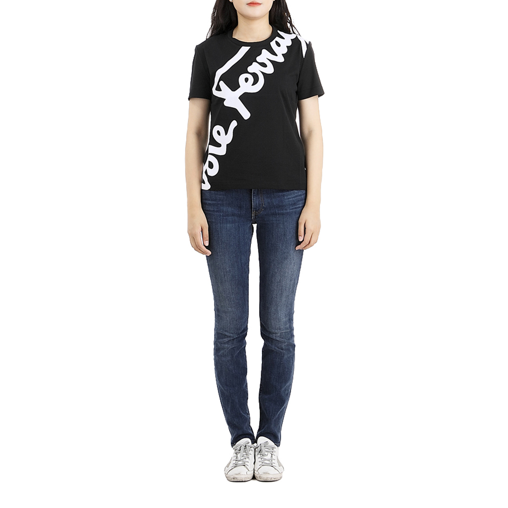 SALVATORE FERRAGAMO 女士黑色标志性短袖T恤 11-D464-708863商品第3张图片规格展示