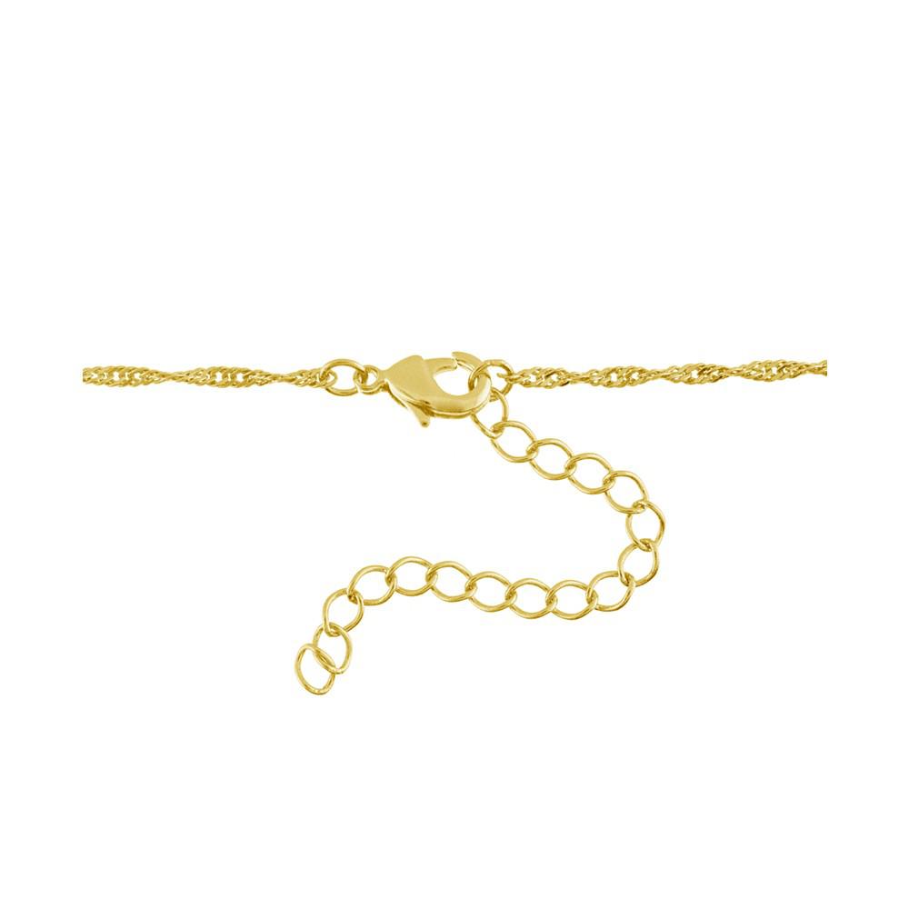 Gold Plate Diamond Cut Initial Pendant Necklace, 16" + 2" extender商品第2张图片规格展示