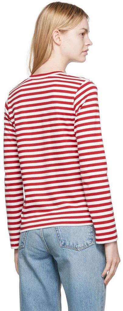 商品Comme des Garcons|White & Red Heart Patch Long Sleeve T-Shirt,价格¥1256,第3张图片详细描述