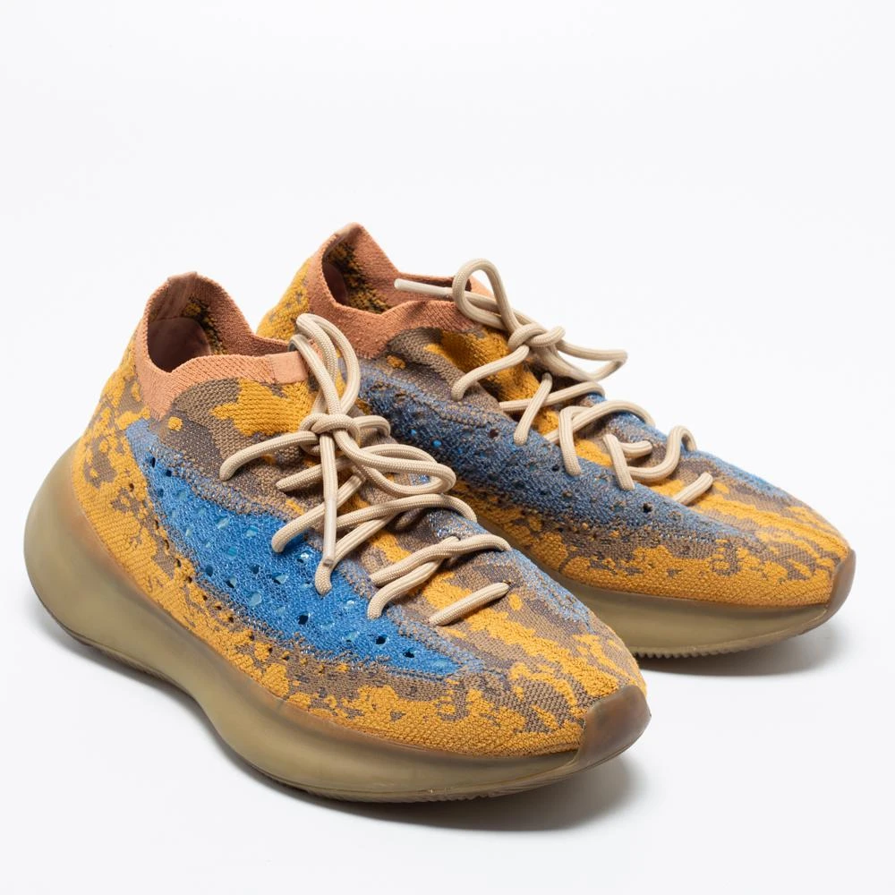 商品[二手商品] YEEZY|Yeezy x Adidas Multicolor Knit Fabric Boost 380 Blue Oat Reflective Sneakers Size 43 1/3,价格¥1129,第4张图片详细描述