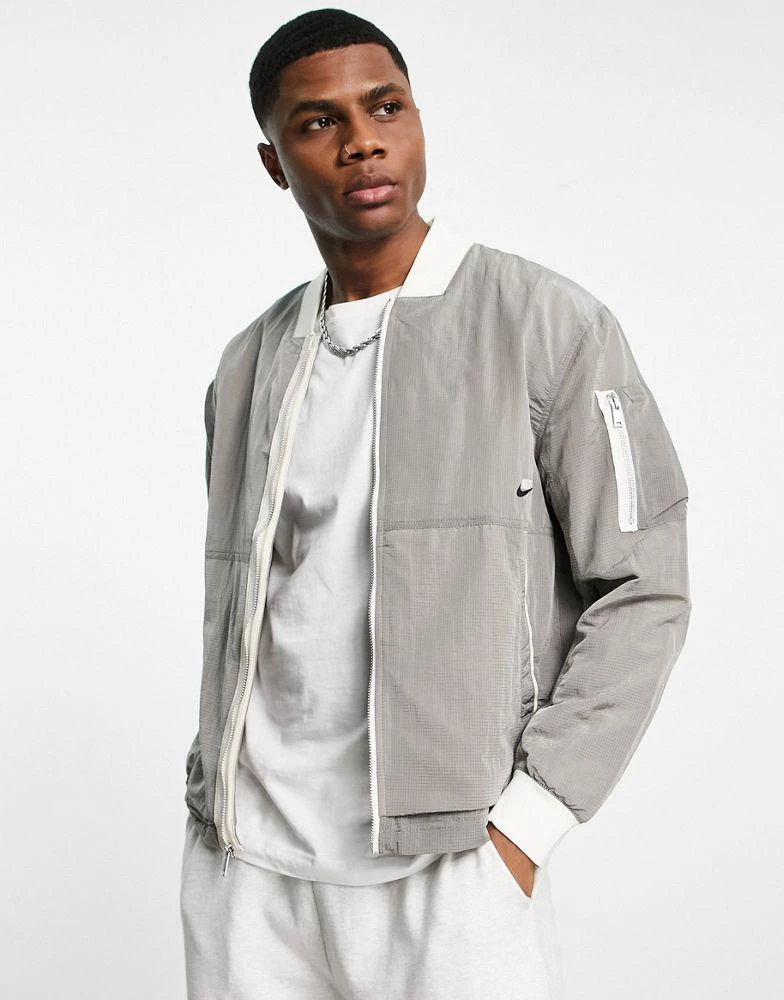 商品NIKE|Nike Premium Essentials lined bomber jacket in stone,价格¥511,第1张图片