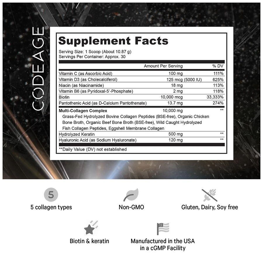 商品Codeage|Multi Collagen Protein Powder Platinum Unflavored,价格¥298,第2张图片详细描述
