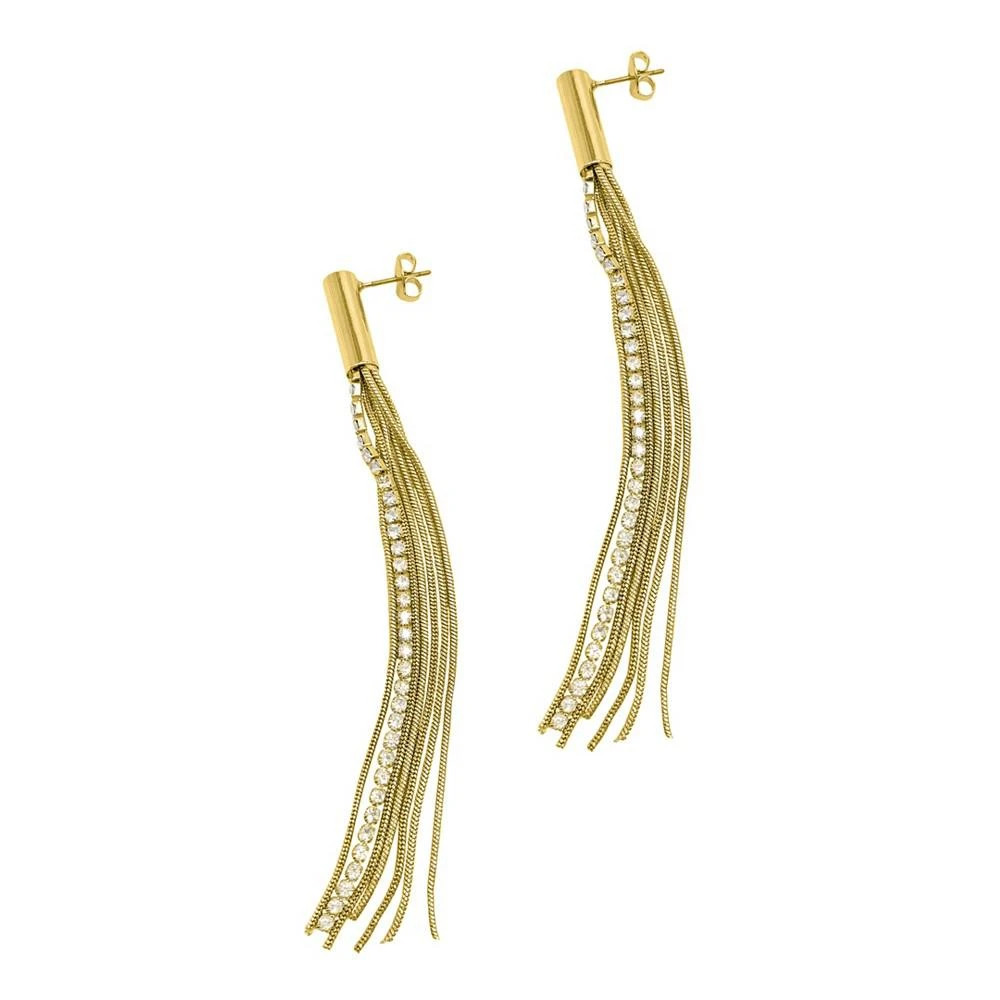 商品ADORNIA|14K Gold-Tone Plated Fringe Chain and Crystal Tassel Earrings,价格¥254,第1张图片