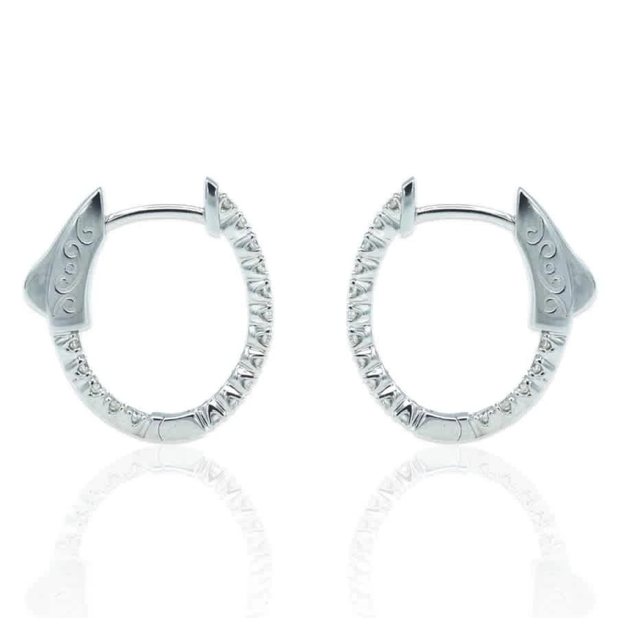 商品Tresorra|Tresorra 18K White Gold Diamond Oval Hoop Earrings,价格¥7277,第2张图片详细描述