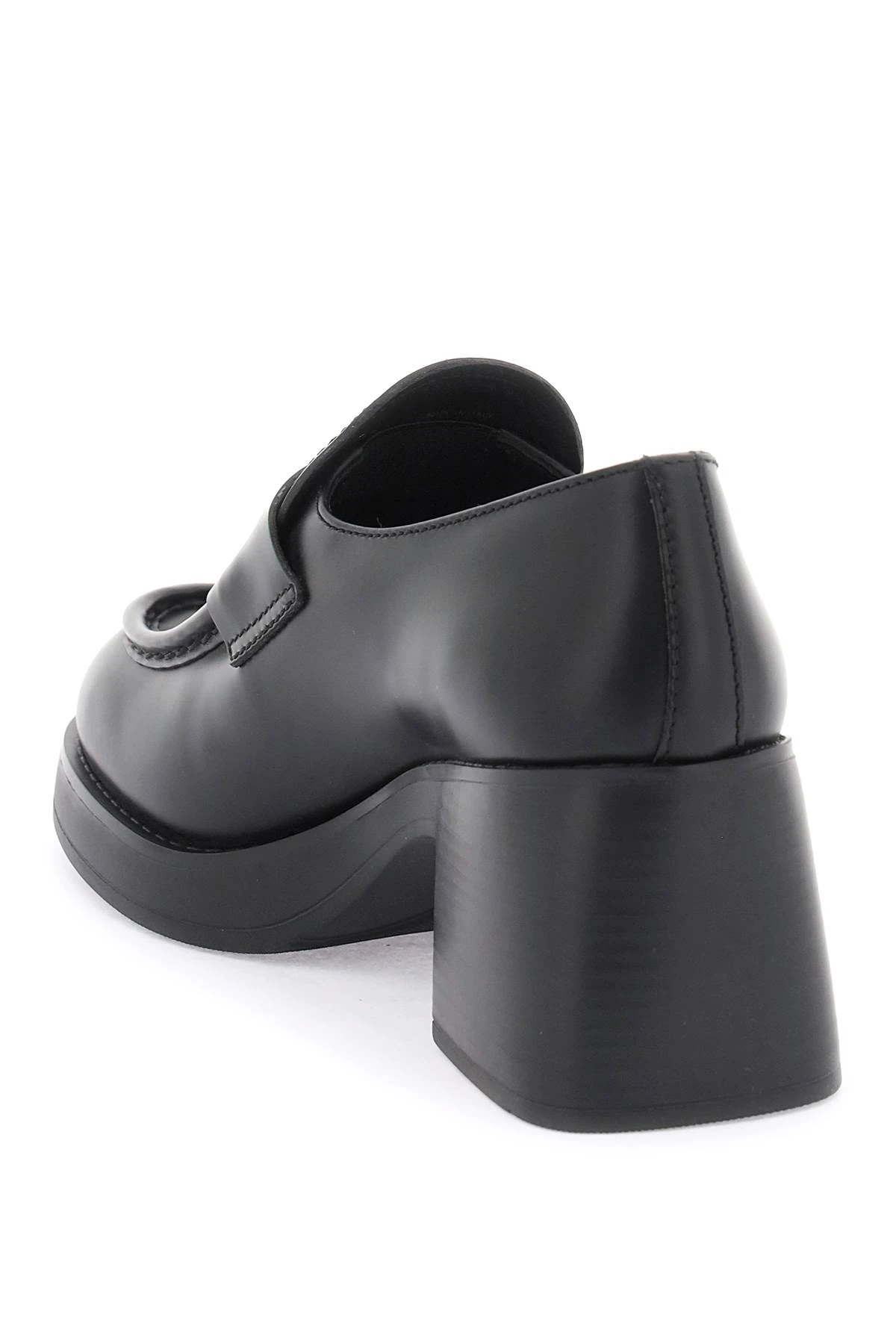 商品Miu Miu|Miu Miu 女士芭蕾乐福鞋 5D820DB4LF0002 黑色,价格¥10420,第4张图片详细描述