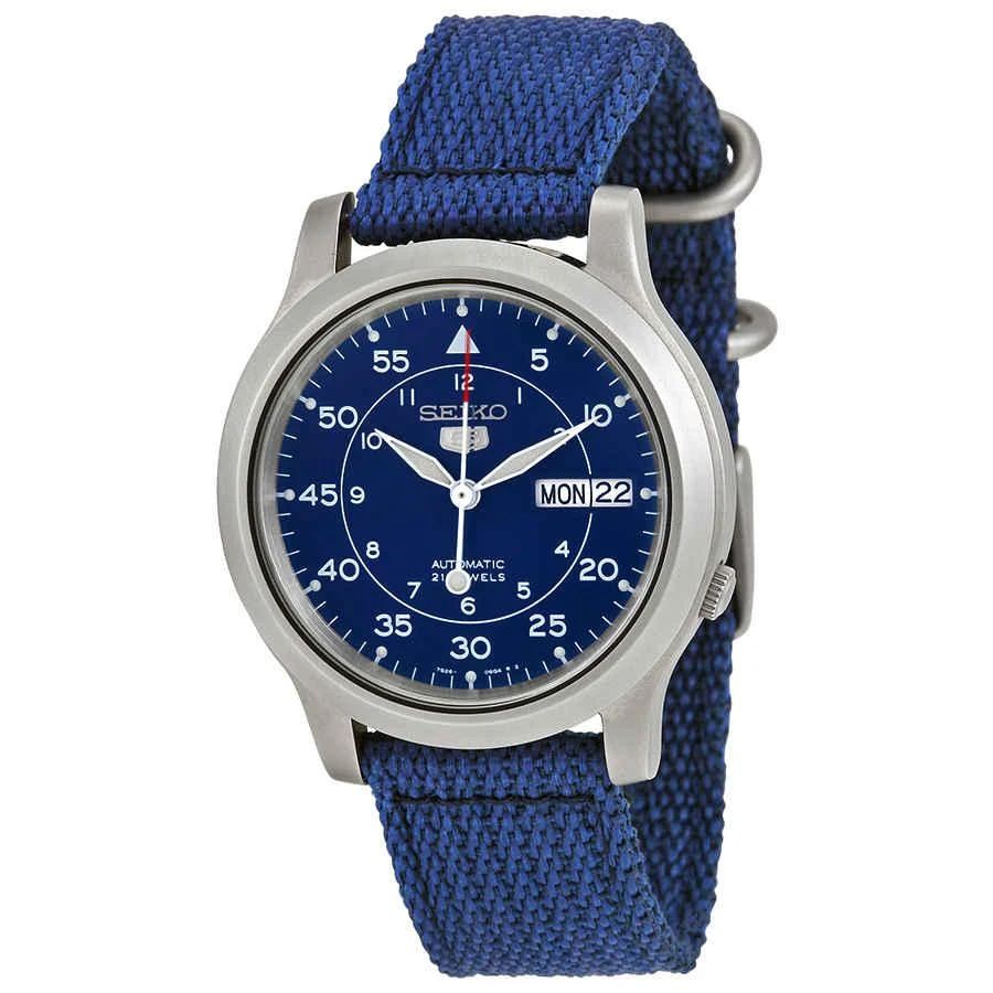 商品Seiko|Seiko 5 Blue Dial Blue Canvas Mens Watch SNK807,价格¥1030,第1张图片