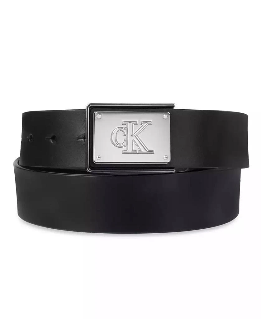 商品Calvin Klein|Men's CK Plate Plaque Belt,价格¥240,第1张图片