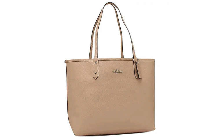 商品[国内直发] Coach|蔻驰 City Reversible 33 双面可用马车老花 PVC拼帆布 帆布包托特包Tote包购物袋手提单肩包 大号 女款 米棕色,价格¥2265,第5张图片详细描述